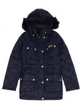 Barbour International Girls Enduro Quilt Coat - Black