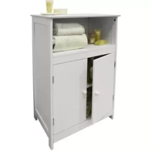 Waltham - Shaker Tongue and Groove Bathroom 2 Door Storage Cabinet - White - White