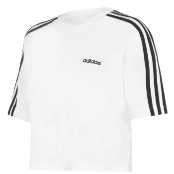 adidas 3S Crop T Shirt Womens - White