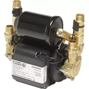 Stuart Turner Monsoon Universal Twin Shower Pump 1.5 bar in Black Brass