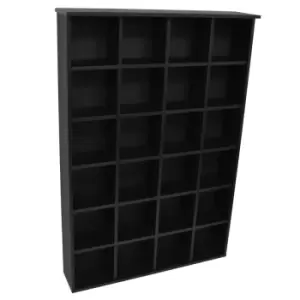 Techstyle Pigeon Hole 480 Cd / 312 DVD Bluray Media Cubby Storage Shelves Black