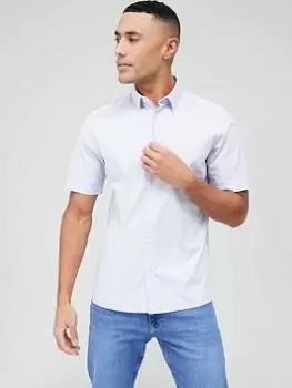 Calvin Klein Stretch Poplin Short Sleeve Regular Shirt, Light Blue, Size XL, Men