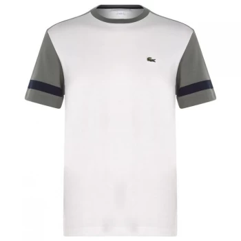 Lacoste Colour Block Sleeve T Shirt - Flour/Sarge 22H