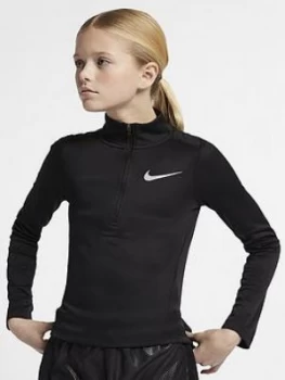 Nike Girls Long Sleeve Running Top - Black Size M 10-12 Years, Women