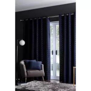 Lucca Geometric Velvet Eyelet Curtains