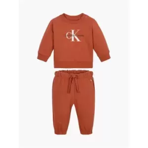 Calvin Klein Jeans Monogram Sweatshirt Set - Brown