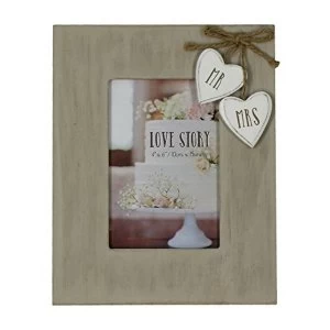 4" x 6" - Love Story Photo Frame - Mr & Mrs