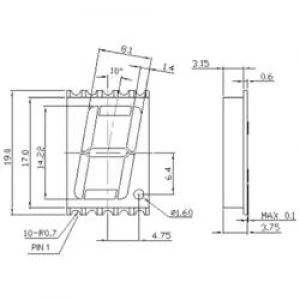 Seven segment display Orange 14.22mm 2.1 V No. of digits 1