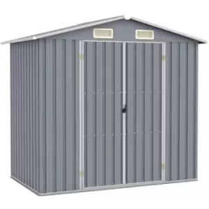 Garden Shed Grey 205x129x183cm Galvanised Steel Vidaxl Grey