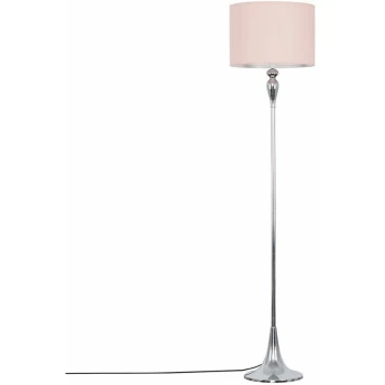 Spindle Floor Lamp in Chrome - Pink