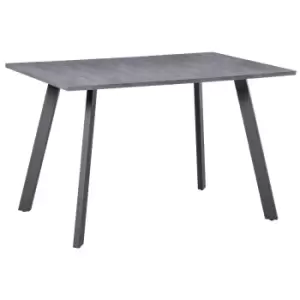 Homcom Modern Rectangular Dining Table With Metal Legs Dark Grey