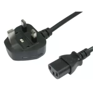 TruConnect 16-1729 3m UK Plug IEC C13 Black Mains Lead