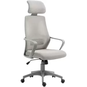 Vinsetto - Mesh Back Office Chair w/ Adjustable Height Padded Headrest Grey