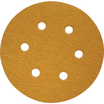 150MM Adhesive (Sticky Backed) Aluminium Oxide Discs, 6 Hole (600A) - P120