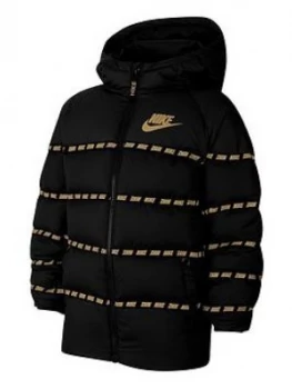 Boys, Nike Unisex NSW Down Jacket - Black/Gold, Size L