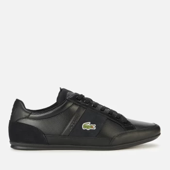 Lacoste Mens Chaymon Bl 22 2 Leather Low Profile Trainers - Black - UK 11