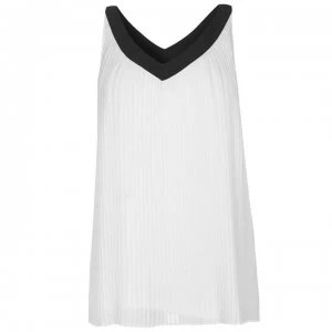 DKNY Sleeveless Pleat Top - Ivory