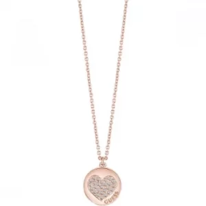 Ladies Guess Rose Gold Plated Heart Devotion Necklace