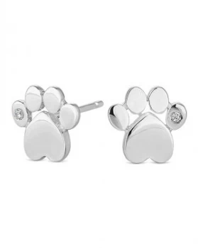 Simply Silver Paw Print Stud Earring