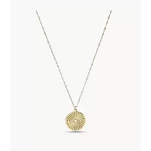 Fossil Womens Georgia Lunar Nights White Mother-Of-Pearl Pendant Necklace - Gold