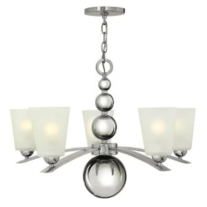 5 Light Multi Arm Chandelier Polished Nickel Finish, E27