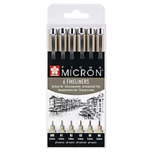 Sakura Pen Set Pigma Micron Assorted Pack of 6