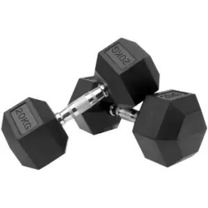 Neo Direct - Neo 1x Cast Iron Rubber Hexagonal Dumbbell 20kg