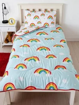 Rainbow Coverless Quilt 10.5 Tog Single With Pillowcase, Multi