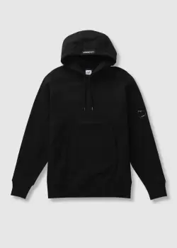 C.P. Company Mens Diagonal Raised Fleece Pullover Hoodie In Black