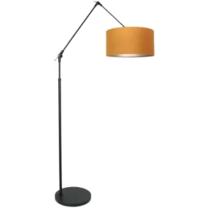 Sienna Prestige Chic Floor Lamp with Shade Matte Black, Gold