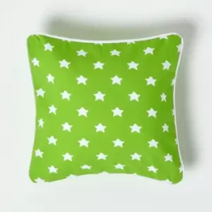 Cotton Green Stars Cushion Cover, 30 x 30cm - Green - Homescapes