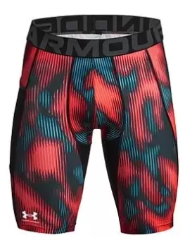 Under Armour Heat Gear Printed Long Shorts - Pink, Size XL, Men