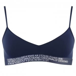 Calvin Klein Womens Unlined Bralettes - Blue