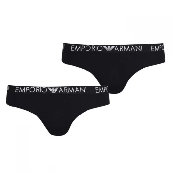 Emporio Armani 2 Pack Logo Briefs Black Size L Men