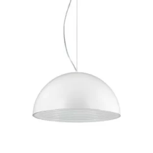 Don 1 Light Large Dome Ceiling Pendant White, E27