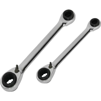 Torx Ratchet Spanner Set, 8 - 19MM, Set of 2