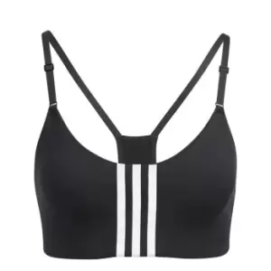 adidas Low Support 3 Stripe Bra Ladies - Black