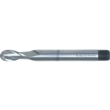 8.00MM Series 40 HSS-Co 2 Flute Threaded Shank Long Series Ball Nosed - Swisstech