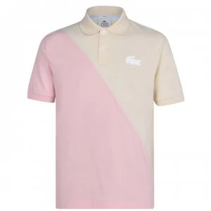 Lacoste Diagonal Colour Block Polo Shirt - Nat Clair W31