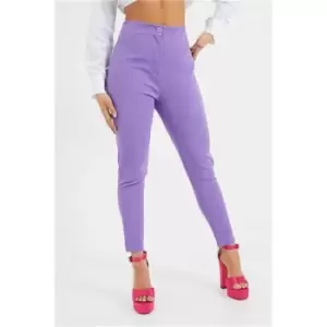 I Saw It First Purple Tailored Cigarette Trousers - Purple