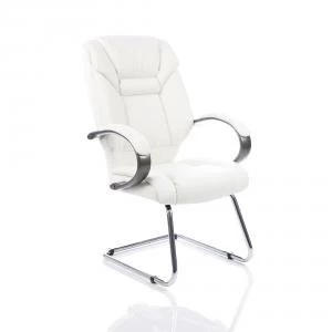 Trexus Galloway Cantilever Chair With Arms Leather White Ref KC0121