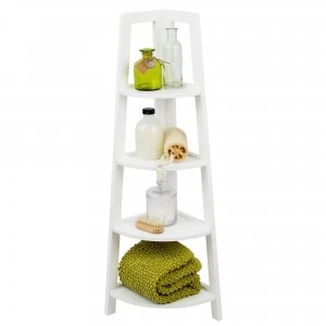 Lloyd Pascal White Corner 4 Tier Shelving Stand