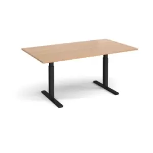 Elev8 Touch boardroom table 1800mm x 1000mm - Black frame and beech top