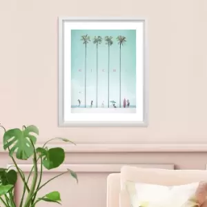 The Art Group Miami Framed Print Blue