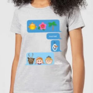 Disney Frozen I Love Heat Emoji Womens T-Shirt - Grey - XXL