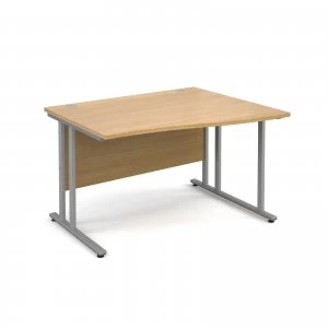 Maestro 25 SL Right Hand Wave Desk 1200mm - Silver Cantilever Frame o