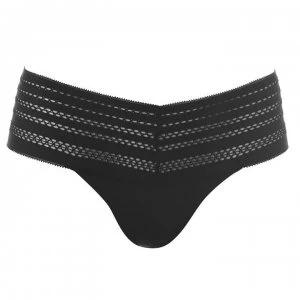 DKNY Cotton Lace Thong - Black B7P