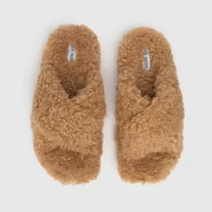 Steve Madden Tan Pillow Slippers