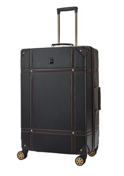 Rock Luggage Vintage PY99302 8 Wheel Large Black Suitcase