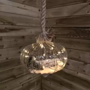 Led Battery Operated Hanging Glass Onion Christmas Decoration